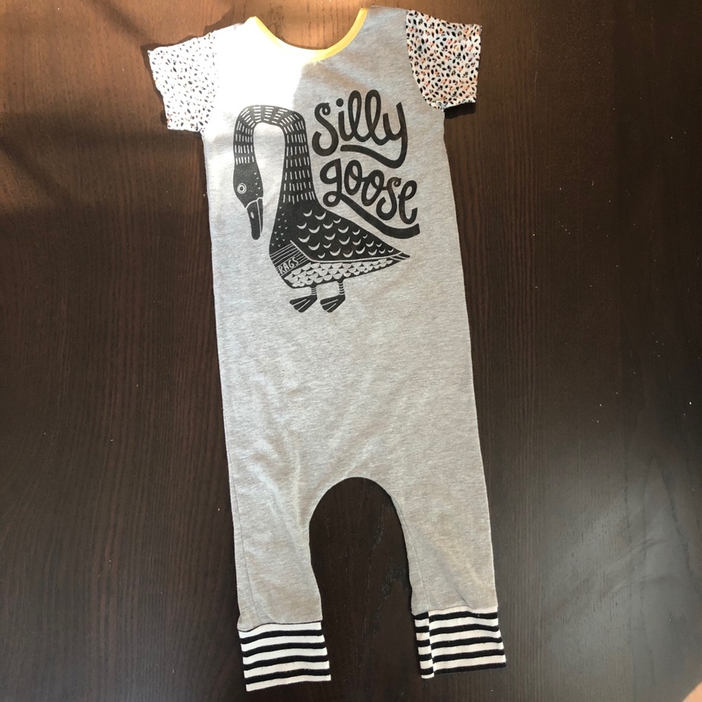 Rags to Raches - Silly Goose Foral Romper - 18/24M